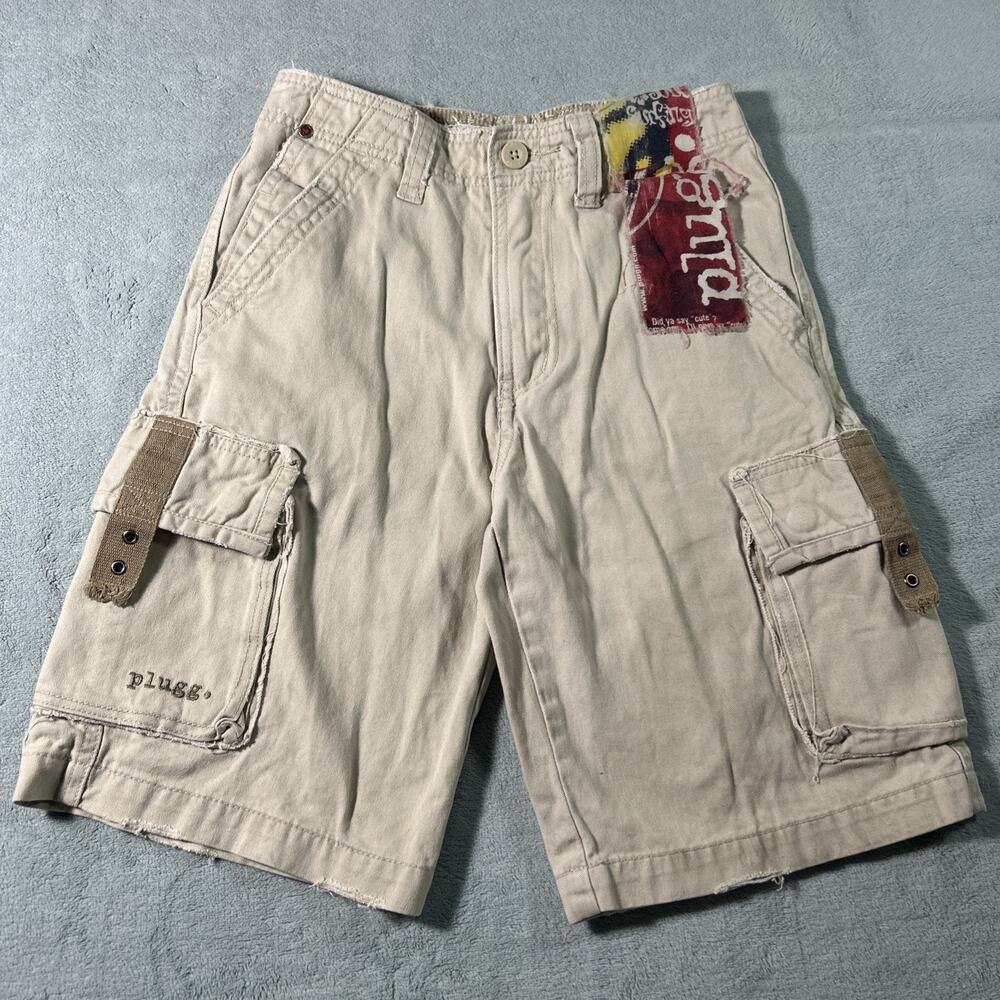 Y2k 2000s Cargo Shorts Youth Boys 8 24x9 Child Utility Worker Skater Plugg Surf